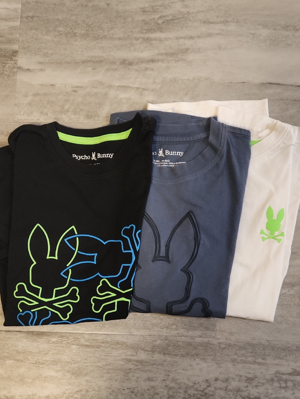 Psycho Bunny Boys T Shirt Bundle 3 Pieces Size L